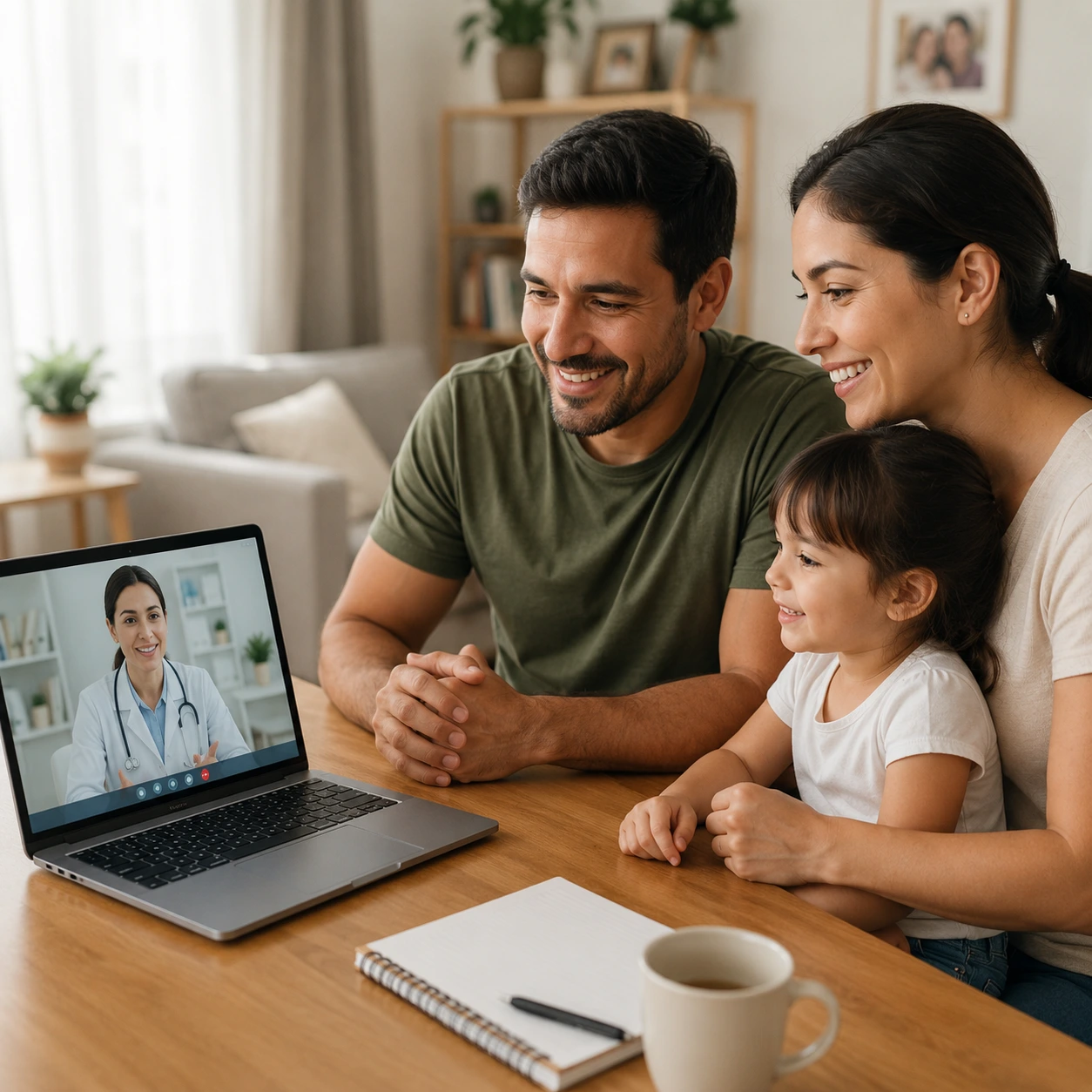 Família em teleatendimento